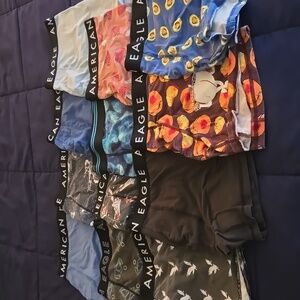 Bundle American Eagle Outfitters Men’s Boxer Briefs - Black, Blue, Gray & Multi